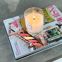 Scented candle  wood wick - magazine