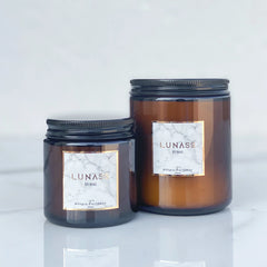 Candle with lid - Anbar big and small wooden wick