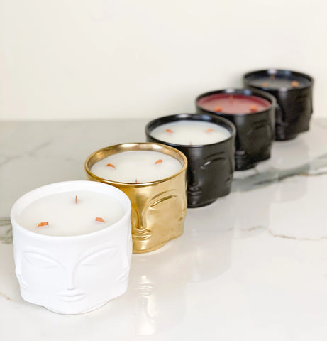 White Faces Candle