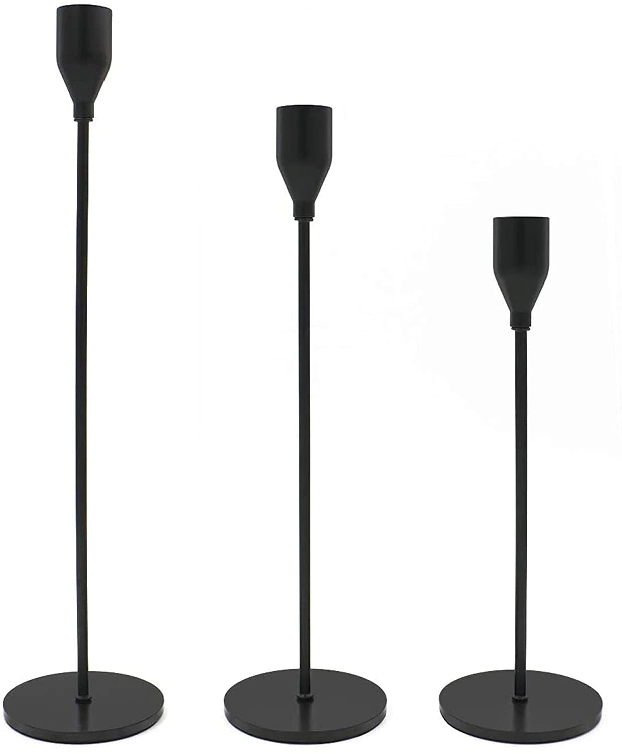 three candle holders black color
